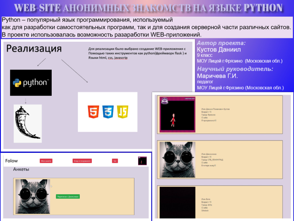 Web-site анонимных знакомств на языке python
