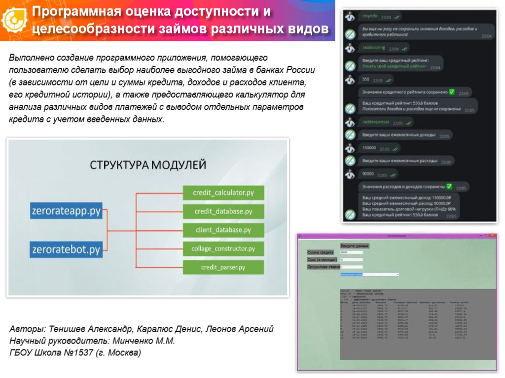 ПРОГРАММНАЯ ОЦЕНКА ДОСТУПНОСТИ И ЦЕЛЕСООБРАЗНОСТИ ЗАЙМОВ РАЗЛИЧНЫХ ВИДОВ