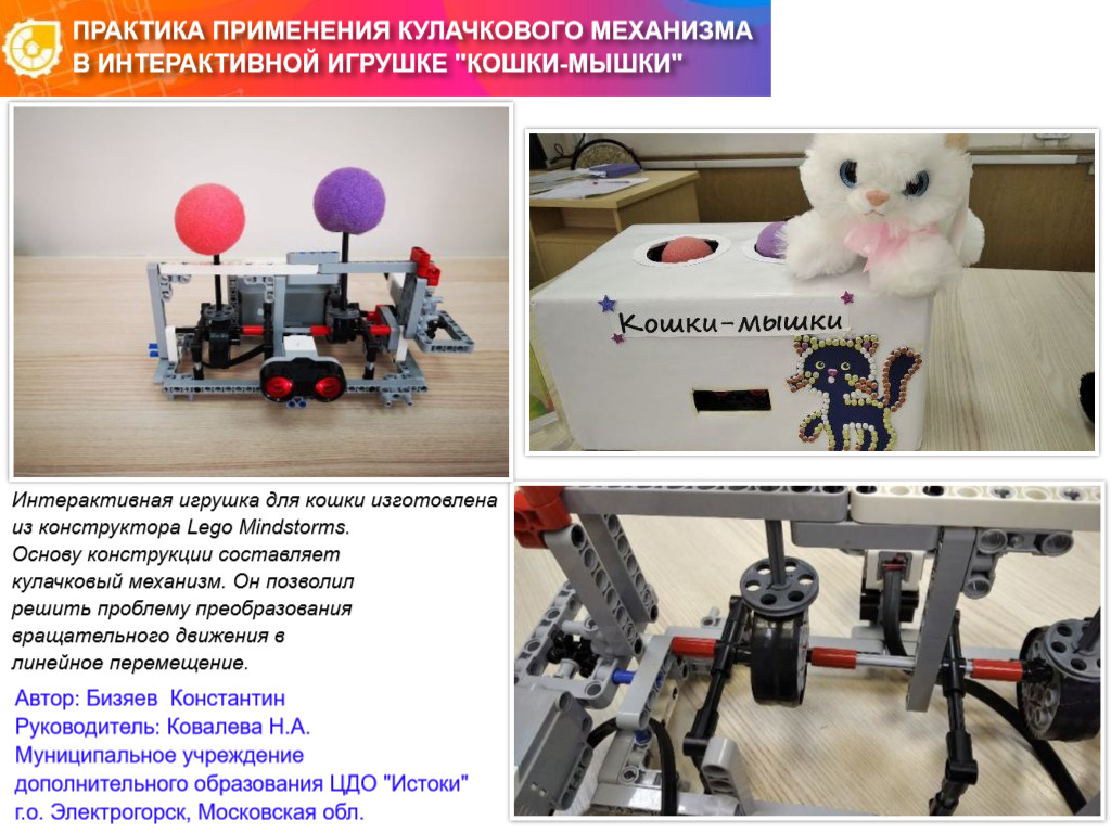 ПРАКТИКА ПРИМЕНЕНИЯ КУЛАЧКОВОГО МЕХАНИЗМА В ИНТЕРАКТИВНОЙ ИГРУШКЕ 