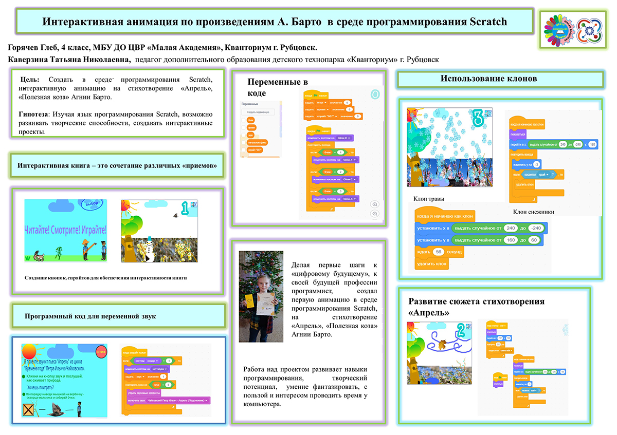 ИНТЕРАКТИВНАЯ АНИМАЦИЯ ПО ПРОИЗВЕДЕНИЯМ А. БАРТО В СРЕДЕ ПРОГРАММИРОВАНИЯ SCRATCH