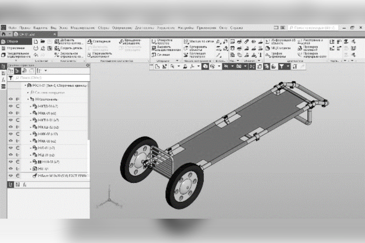 Создание 3D-модели полевых медицинских носилок